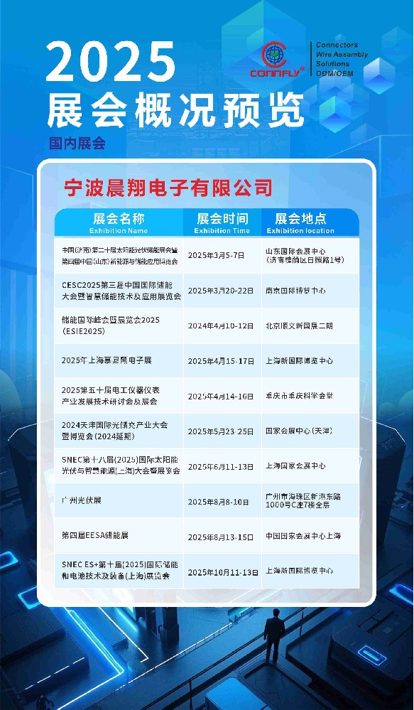晨翔電子2025年國內外展會排期表
